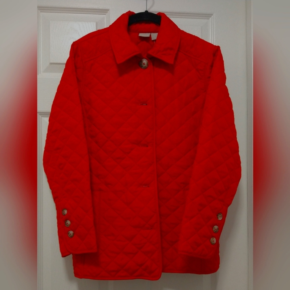 NWT Chico's size 2 Quilted Jacket Red (US size 12/14)